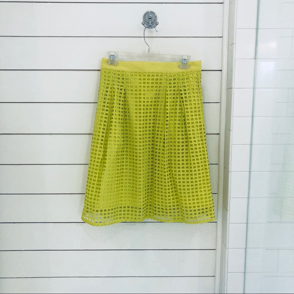 Citrine yellow grid skirt
